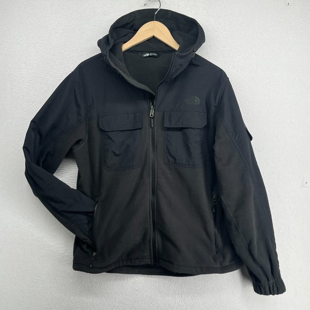 THE NORTH FACE Hoodie Mens M Salinas Fleece Full Zip Utility Jacket Black